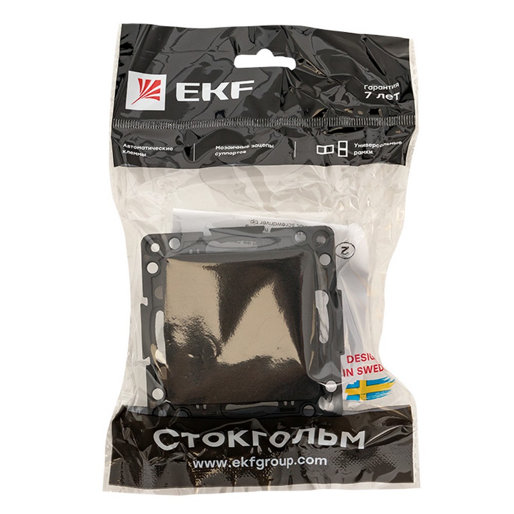 Выключатель EKF PROxima Стокгольм Черный 1-кл EZV10-021-20