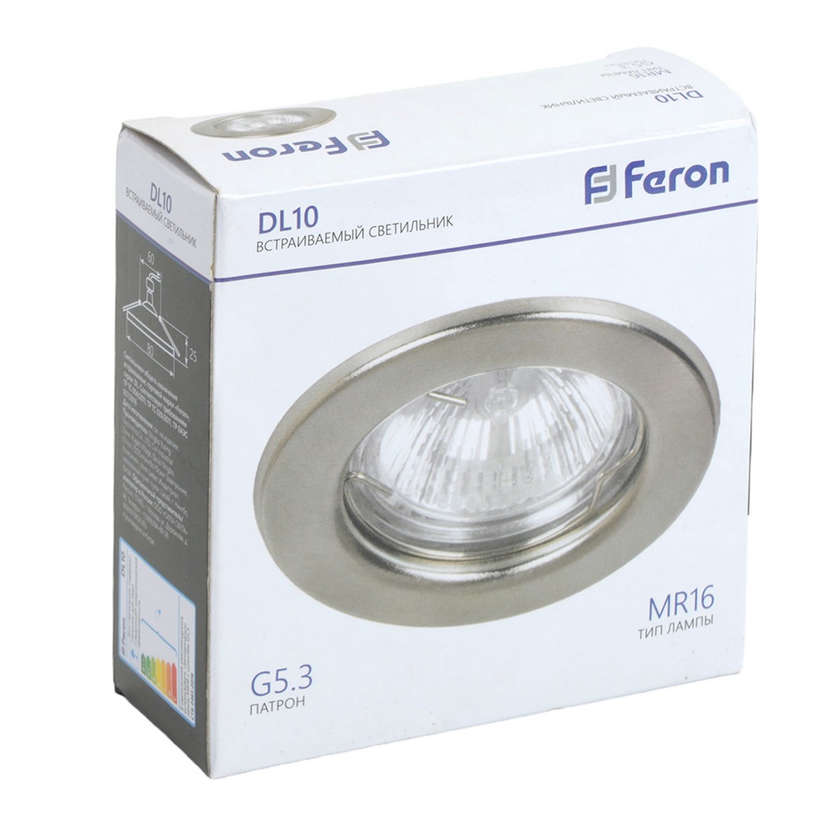 Светильник встраиваемый Feron DL10 потолочный титан MR16 G5.3 15112