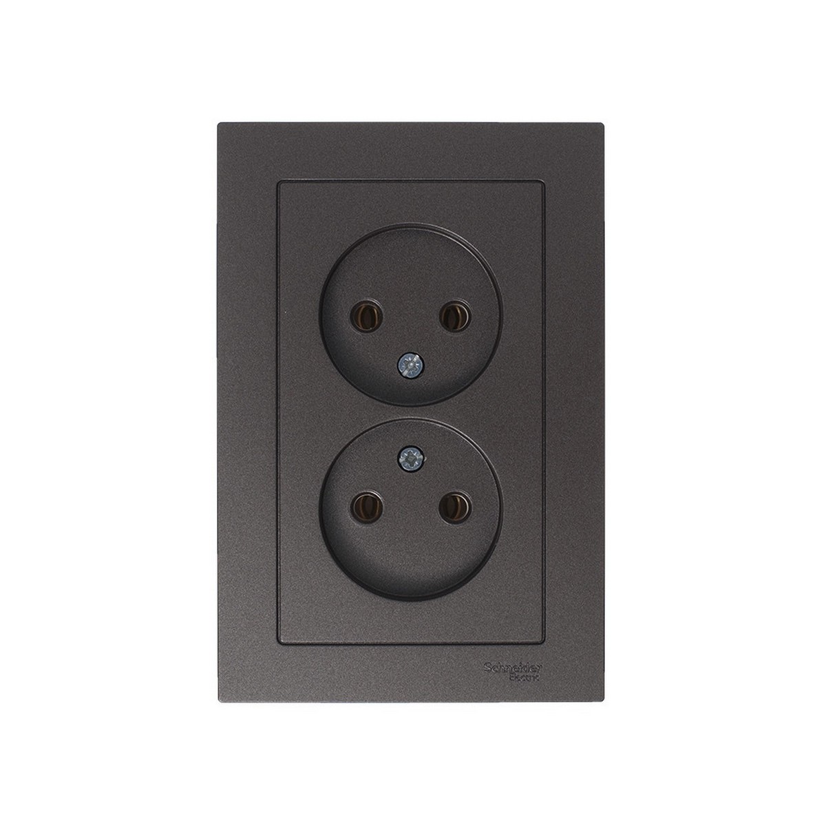 Розетка Systeme Electric AtlasDesign Мокко б/з двойная, 16А, в сборе ATN000620