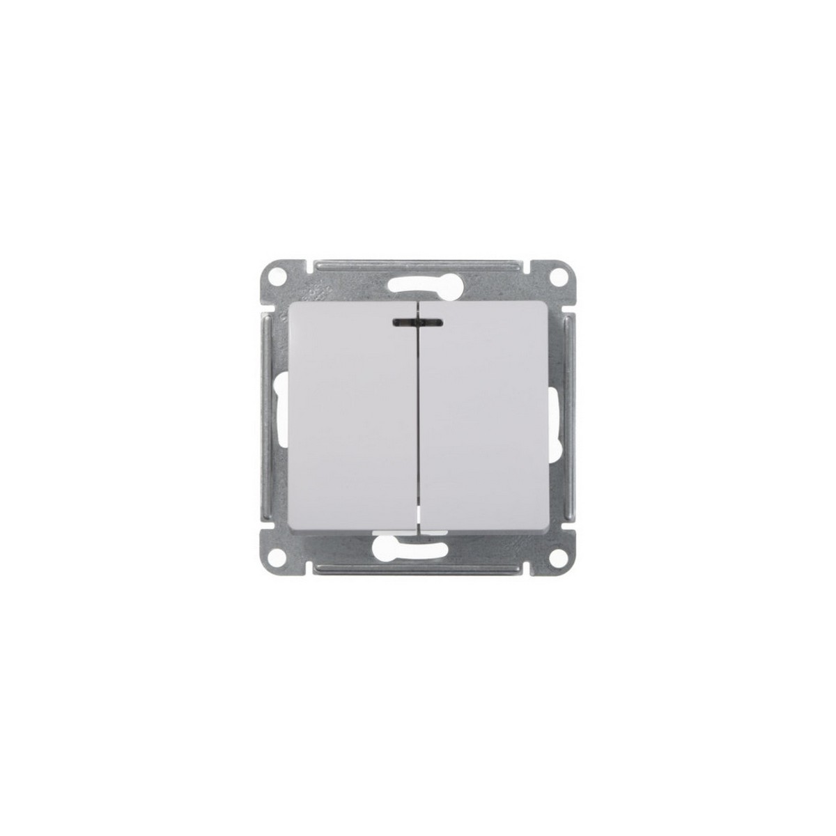 Выключатель Systeme Electric Glossa Белый 2-клавишный с подсветкой, сх.5а GSL000153