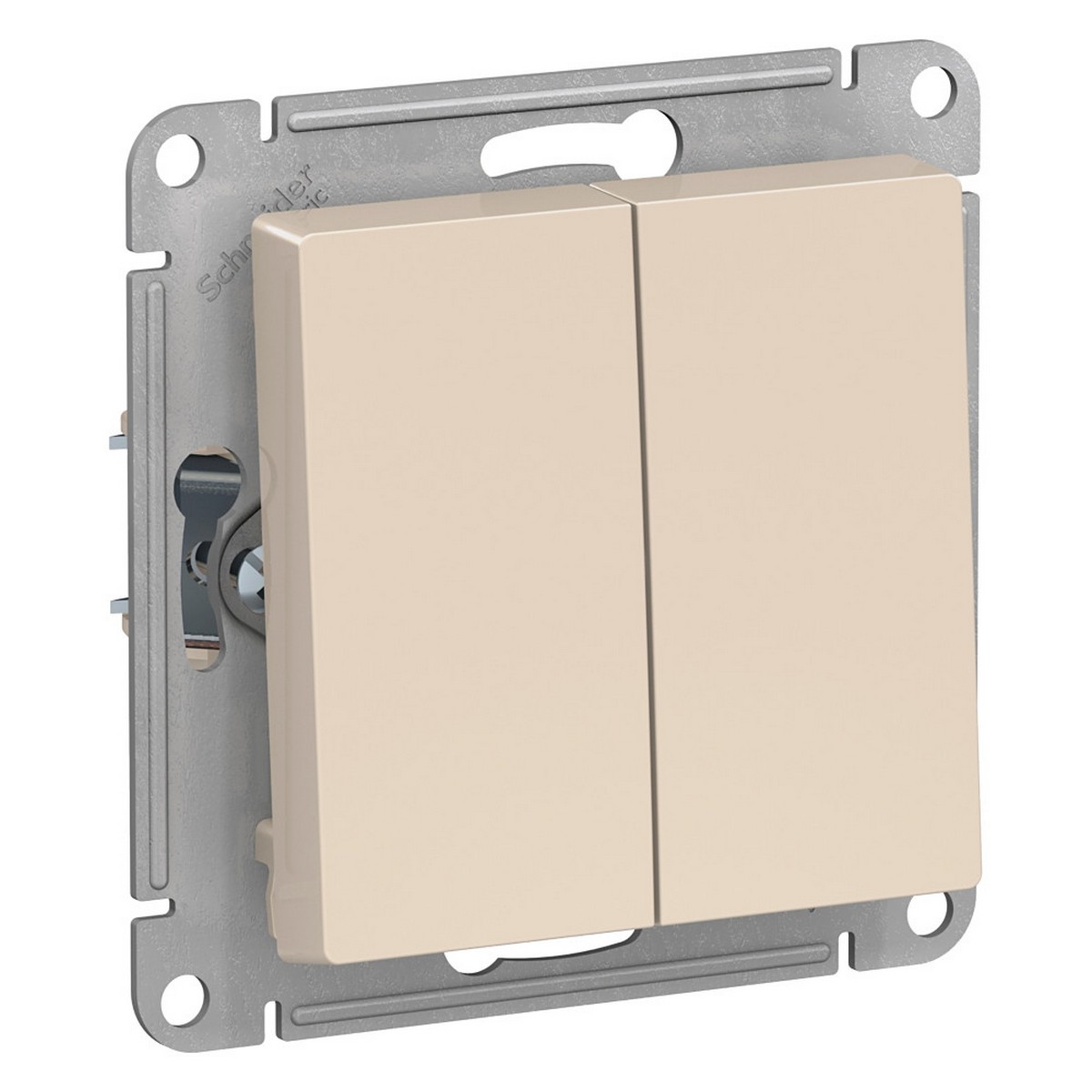 Выключатель 2-клавишный Systeme Electric AtlasDesign бежевый ATN000251