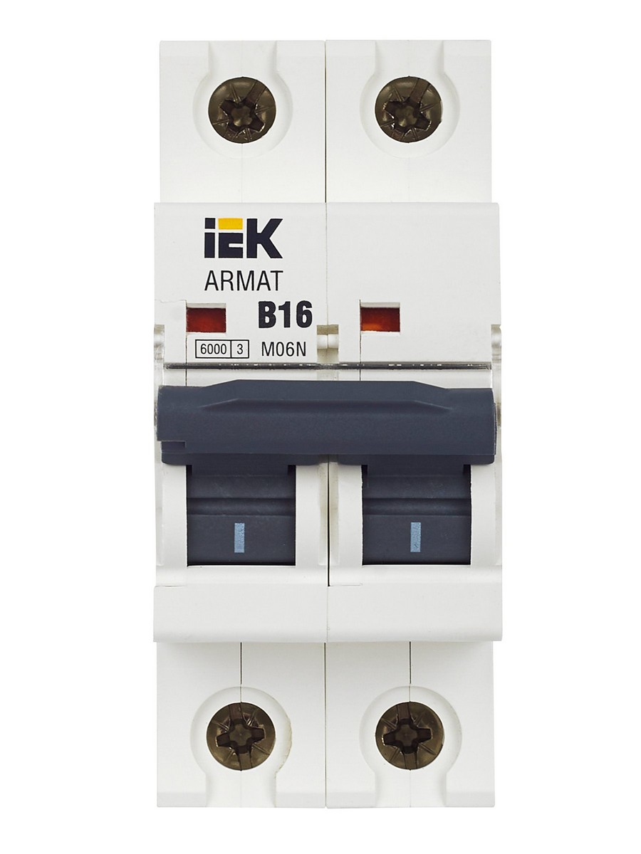 Автоматический выключатель IEK ARMAT M06N 2P B 16А AR-M06N-2-B016