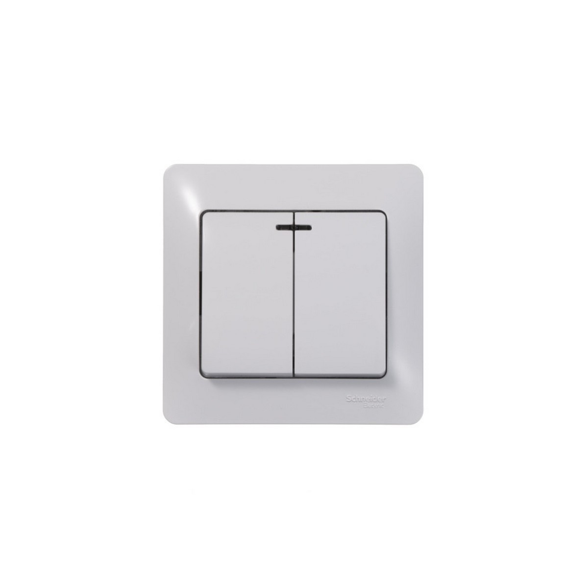 Выключатель Systeme Electric Glossa Белый 2-клавишный с подсветкой, сх.5а GSL000153
