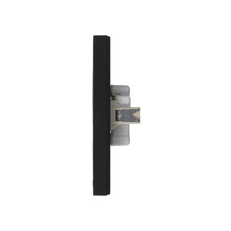 Розетка Systeme Electric AtlasDesign Карбон б/з двойная, 16А, в сборе ATN001020