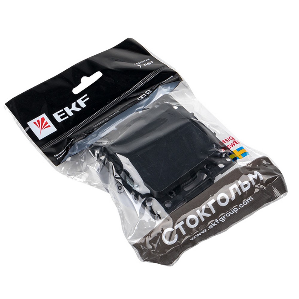 Выключатель 1-кл EKF PROxima Стокгольм Черный 10А EZV10-021-10