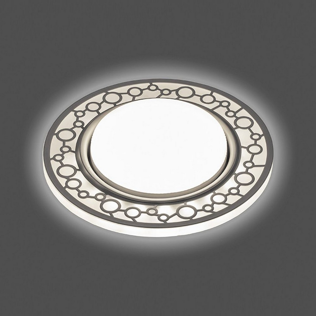 Светильник встраиваемый Feron CD9902 с белой LED подсветкой  потолочный GX53 белый 32938