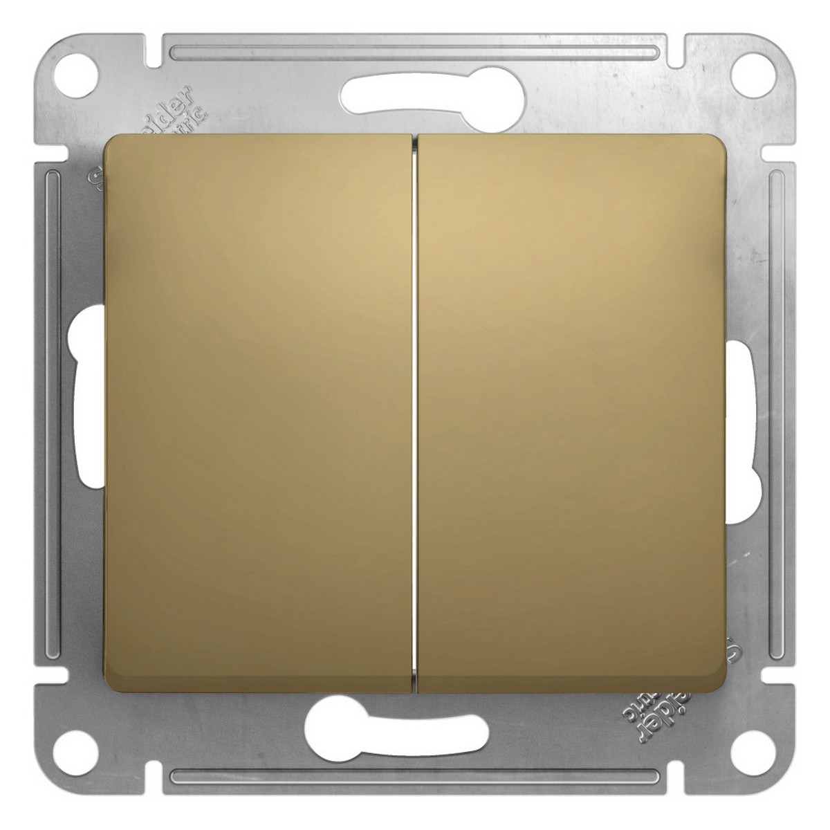 Переключатель Systeme Electric Glossa Титан 2-клавишный, сх.6 GSL000465