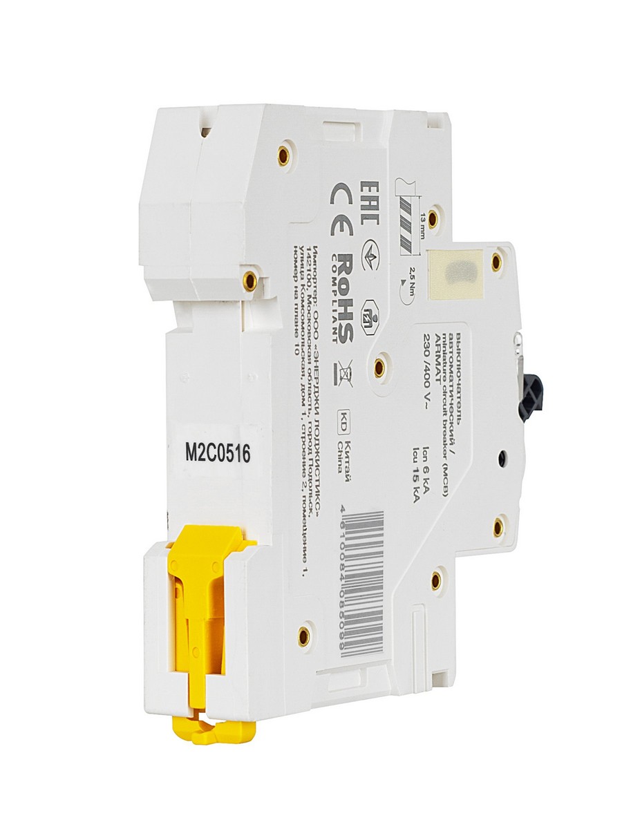 Автоматический выключатель IEK ARMAT M06N 1P C 5А AR-M06N-1-C005