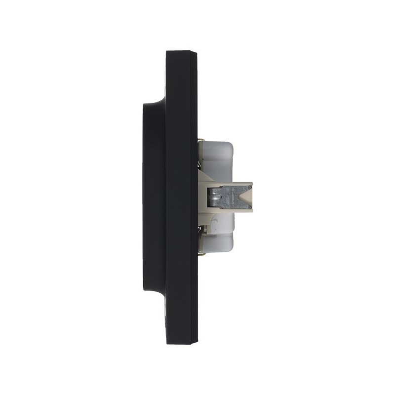 Розетка Systeme Electric AtlasDesign Карбон с/з двойная, 16А, в сборе ATN001024