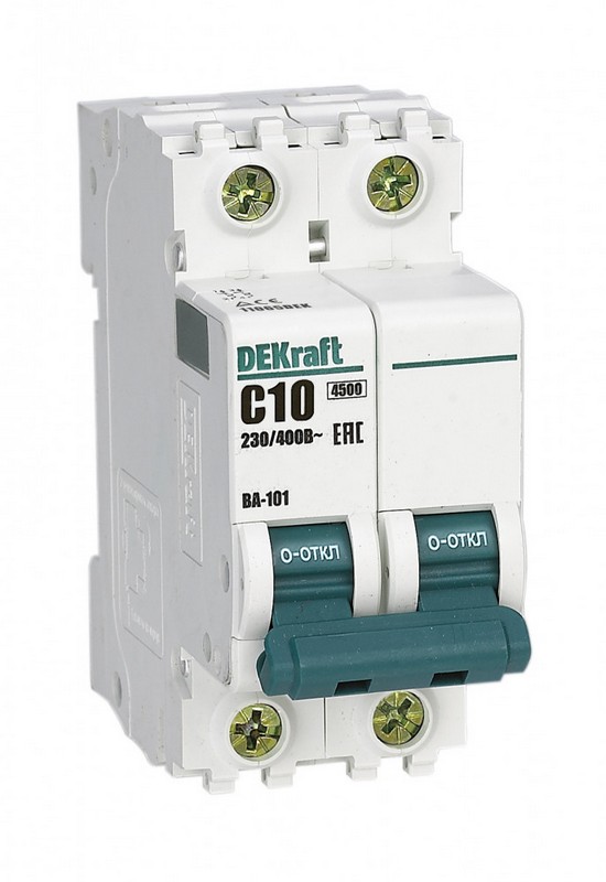 Автоматический выключатель DEKraft 2P 10A C ВА-101 4,5kA 11065DEK