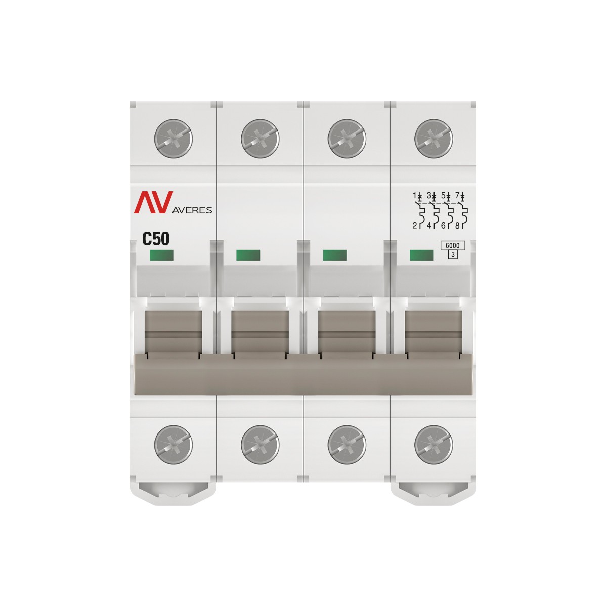 Автоматический выключатель EKF AVERES AV-6 (С) 4P 50А 6kA mcb6-4-50C-av