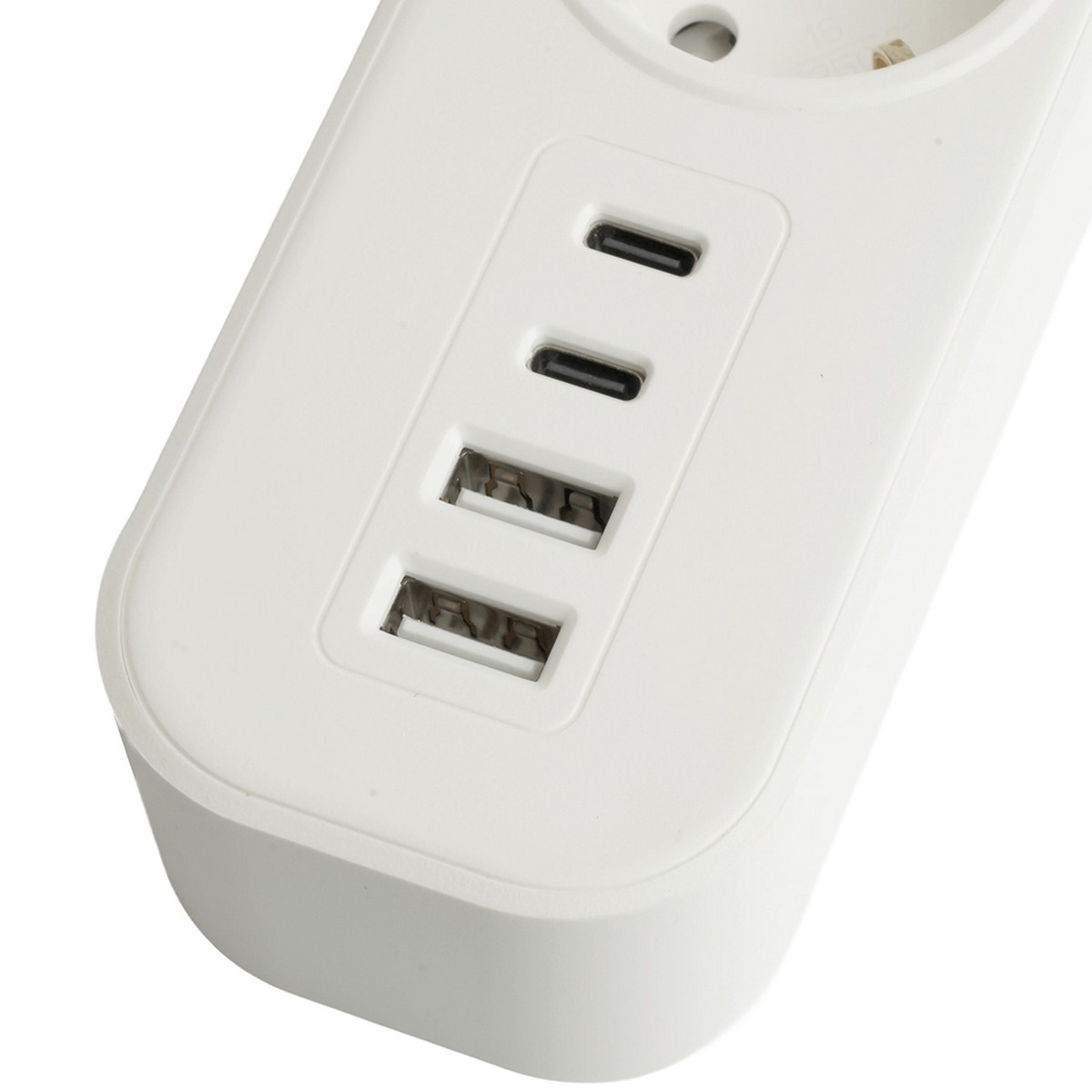 Сетевой фильтр 5-местный с/з STEKKER 3x1мм2 5 м 250В 16А 2 USB-A+2 Type-C 3 серия Nova белый 50104