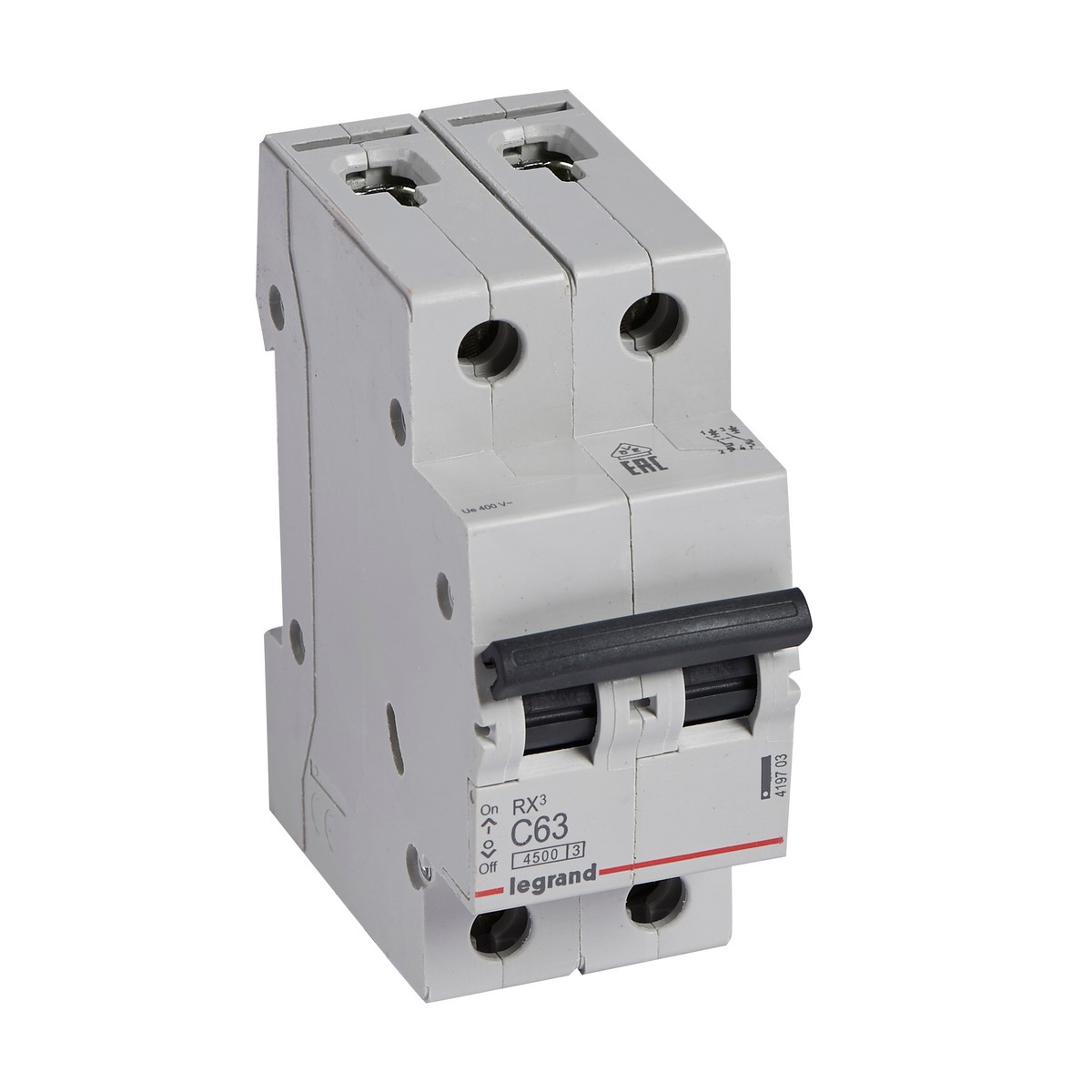 Автоматический выключатель Legrand RX3 2P 63A (С) 4,5kA 419703