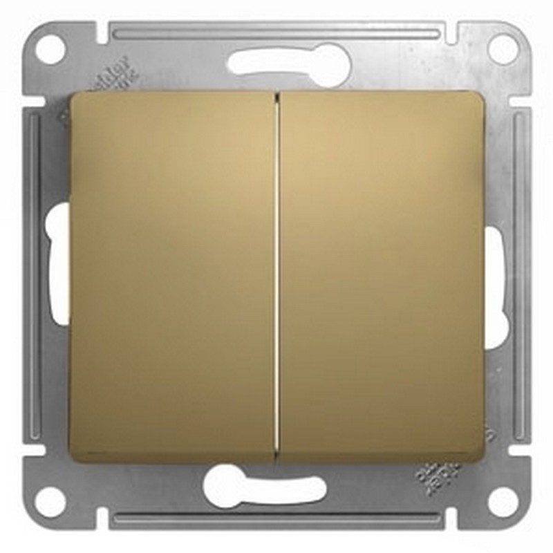 Переключатель Systeme Electric Glossa Титан 2-клавишный, сх.6 GSL000465