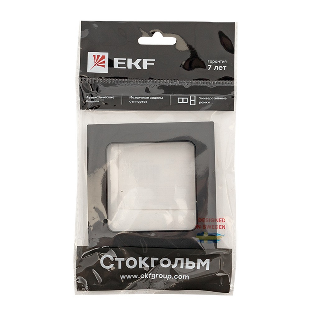 Рамка 1-ая EKF PROxima Стокгольм Черный  EXM-G-302-30