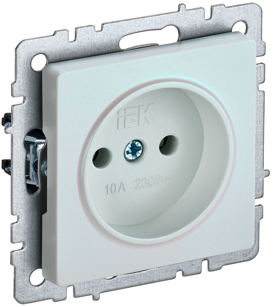 IEK Brite Жемчуг Розетка IEK BRITE б/з без шторок 10А РС10-1-0-БрЖ жемчуг BR-R10-10-K36