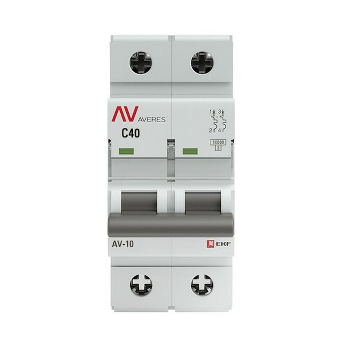 Автоматический выключатель EKF AVERES AV-10 (С) 2P 40А 10kA mcb10-2-40C-av