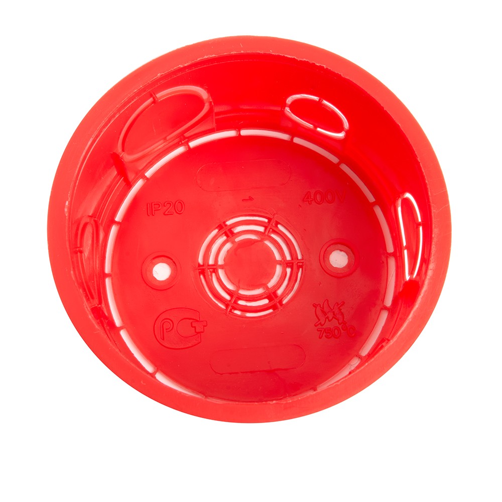 Коробка монтажная STEKKER EBX30-01-1-20-80 для сплошных стен, с крышкой, D80*40мм, красный 49003