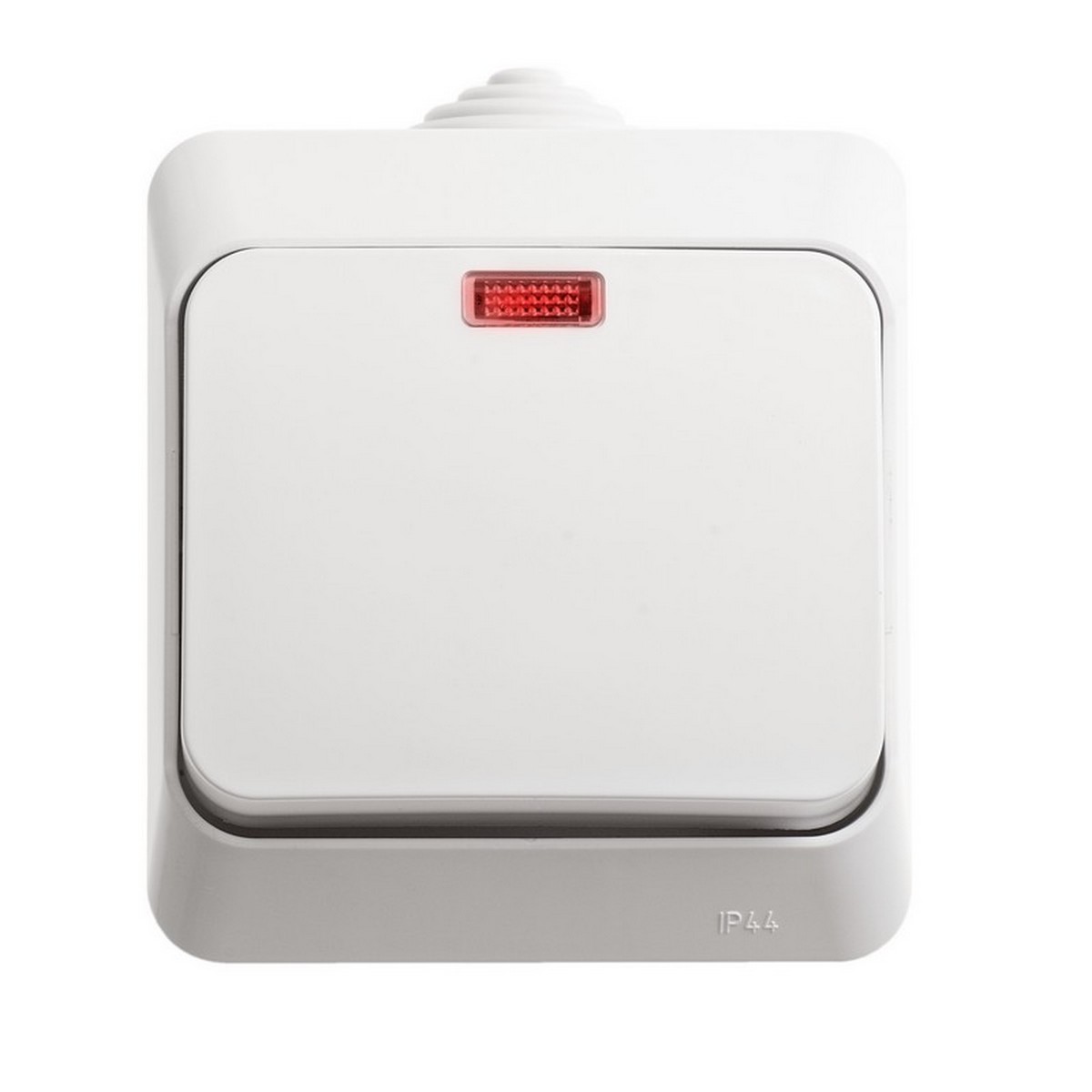 Выключатель 1-клавишный Systeme Electric Этюд наружный Белый с подсветкой IP44 BA10-045B