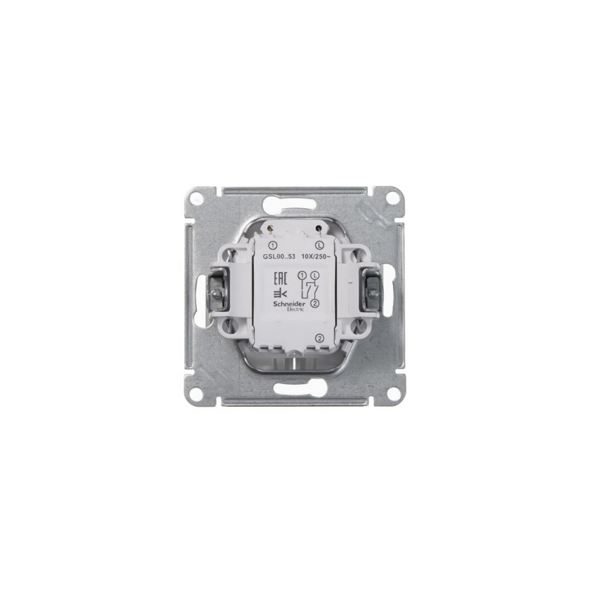 Выключатель Systeme Electric Glossa Белый 2-клавишный с подсветкой, сх.5а GSL000153
