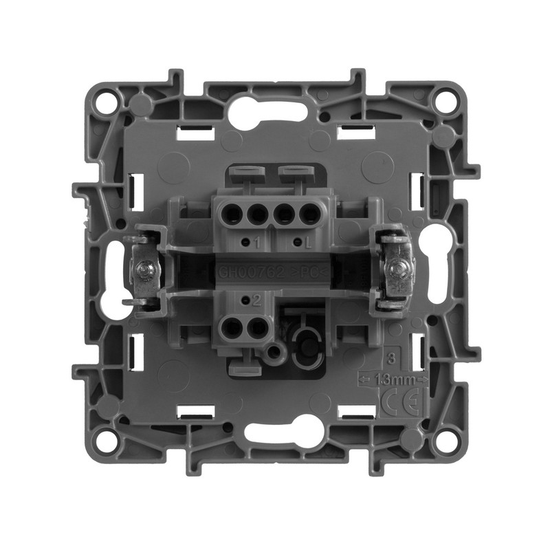Переключатель Legrand Etika алюминий 1-клавишный, авт.клеммы, 10 AX, 250 В 672405
