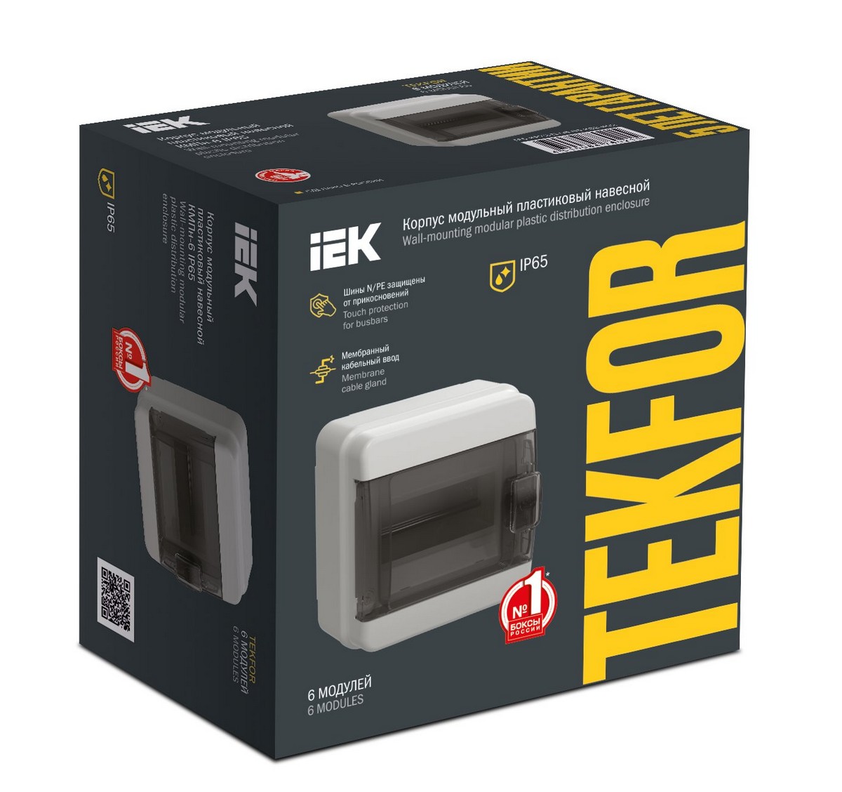 Щит пластиковый IEK TEKFOR КМПн-6 IP65 черн. прозр. дверь TF5-KP72-N-06-65-K03-K02
