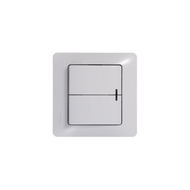 Выключатель Systeme Electric Glossa Белый 2-клавишный с подсветкой, сх.5а GSL000153