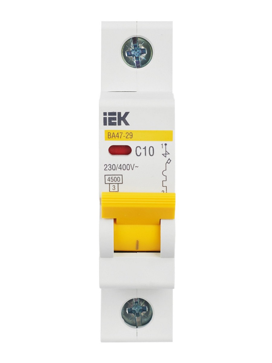 Автоматический выключатель IEK KARAT ВА47-29 1Р 10А 4,5кА х-ка С MVA20-1-010-C