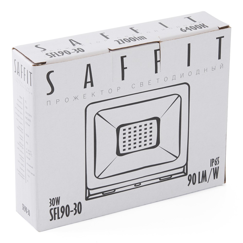 Светодиодный прожектор Saffit SFL90-30 30W Белый 6400K 55072