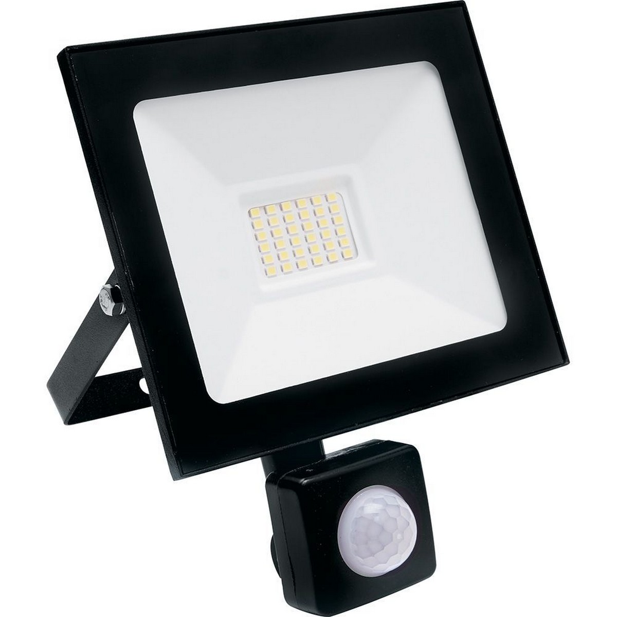 Светодиодный прожектор Saffit SFL80-30 IP65 30W с датчиком движения Черный 6400K 29523