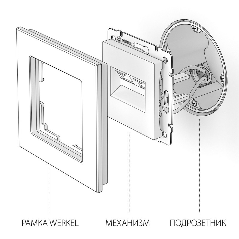 Розетка Ethernet Werkel двойная RJ-45 серебряная W1181106