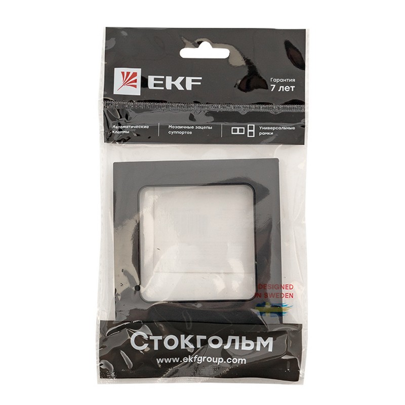 Рамка 1-ая EKF PROxima Стокгольм Черный  EXM-G-302-30