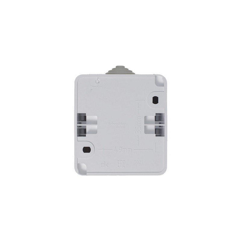 Выключатель 1-клавишный Systeme Electric Этюд наружный Белый с подсветкой IP44 BA10-045B