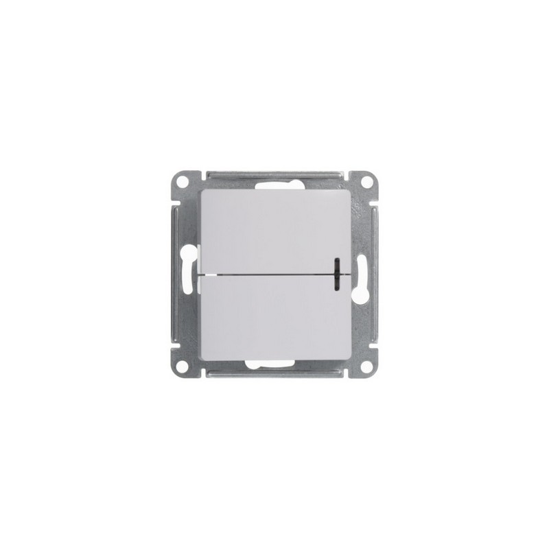 Выключатель Systeme Electric Glossa Белый 2-клавишный с подсветкой, сх.5а GSL000153