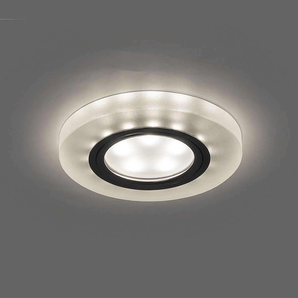 Светильник встраиваемый Feron CD8060 с LED подсветкой MR16 белый матовый 32570