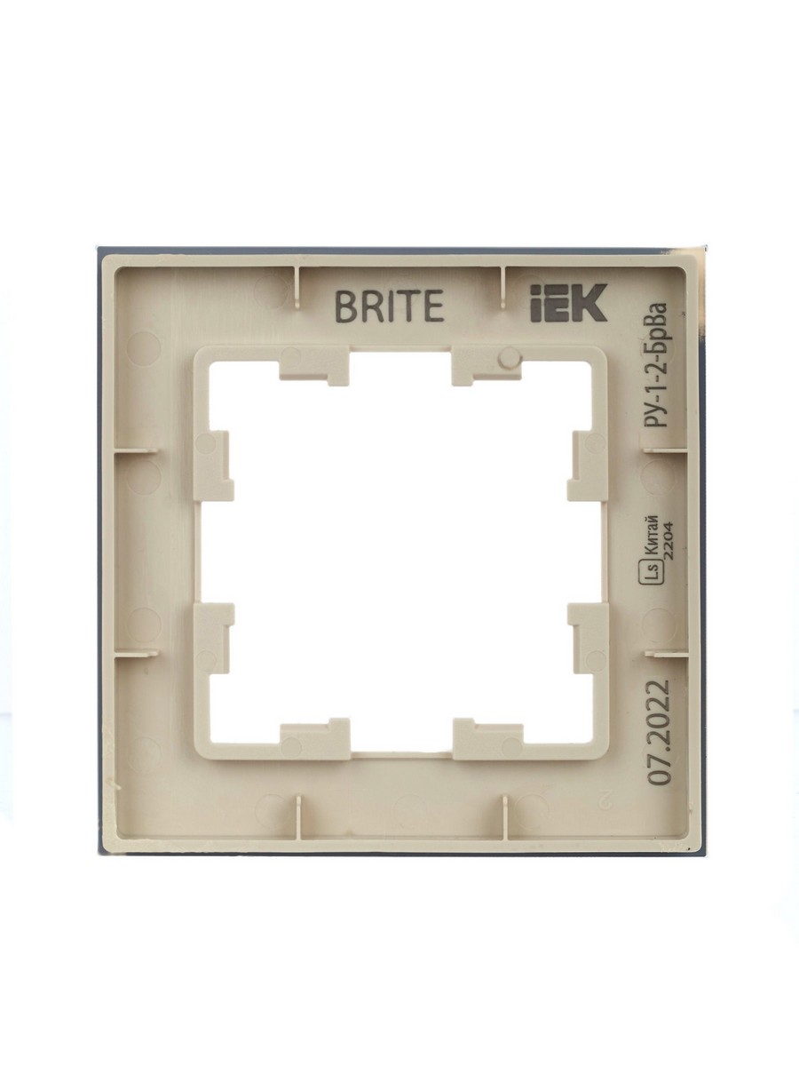 Рамка IEK BRITE 1-местная РУ-1-2-БрВа стекло ванильный BR-M12-G-K10