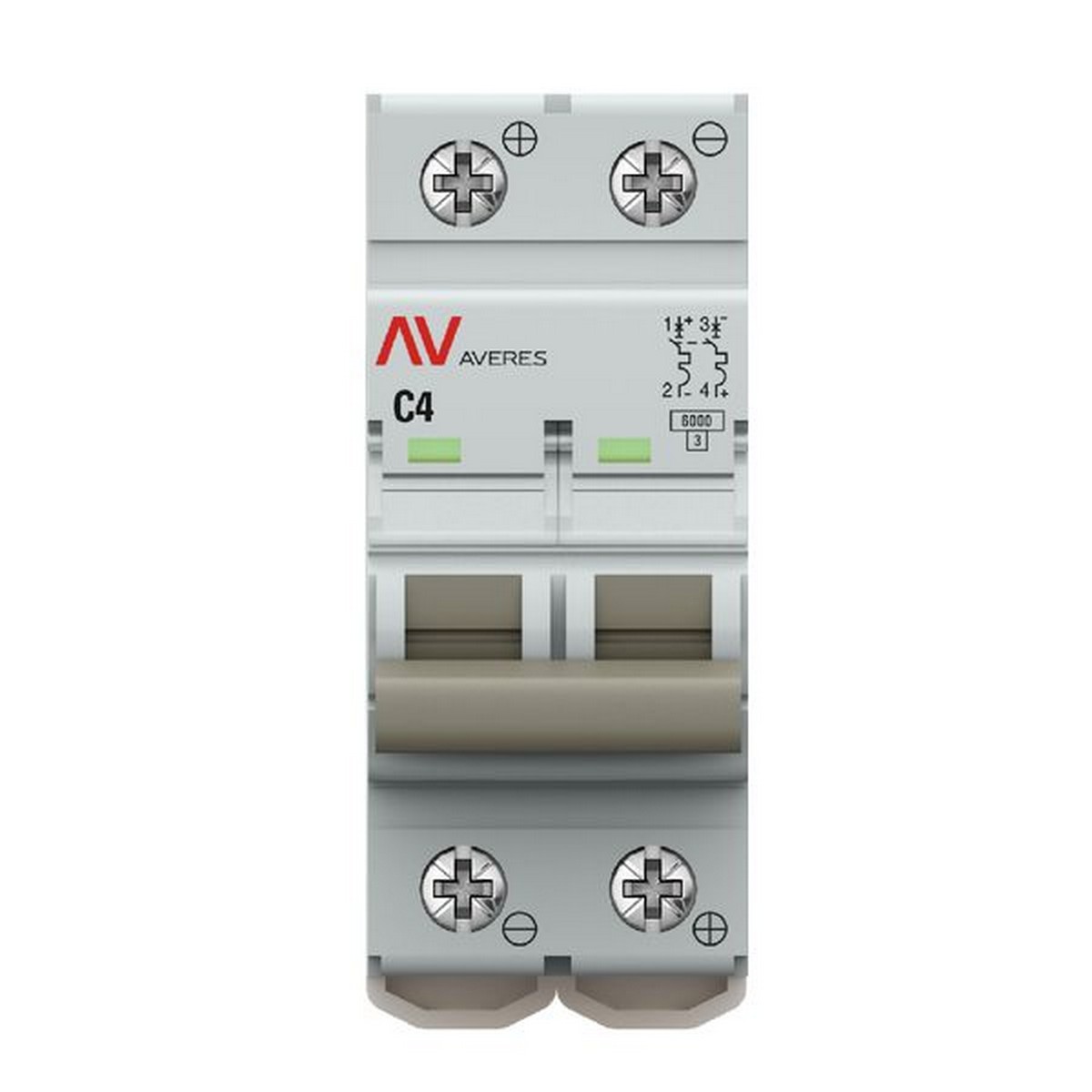 Автоматический выключатель EKF AVERES AV-6 DC 2P 4A (C) 6kA mcb6-DC-2-04C-av