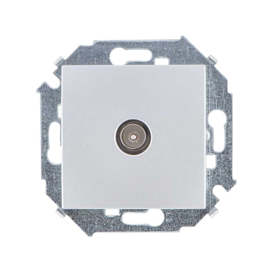 Розетка TV Simon 15 Алюминий одиночная 1591475-033