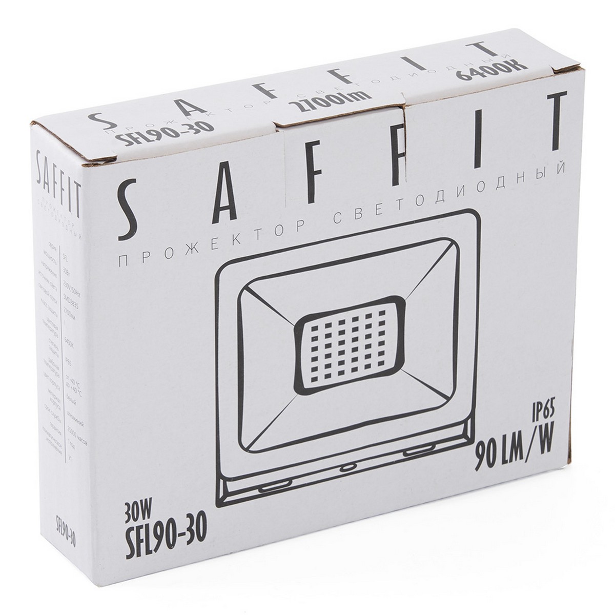 Светодиодный прожектор Saffit SFL90-30 30W Белый 6400K 55072