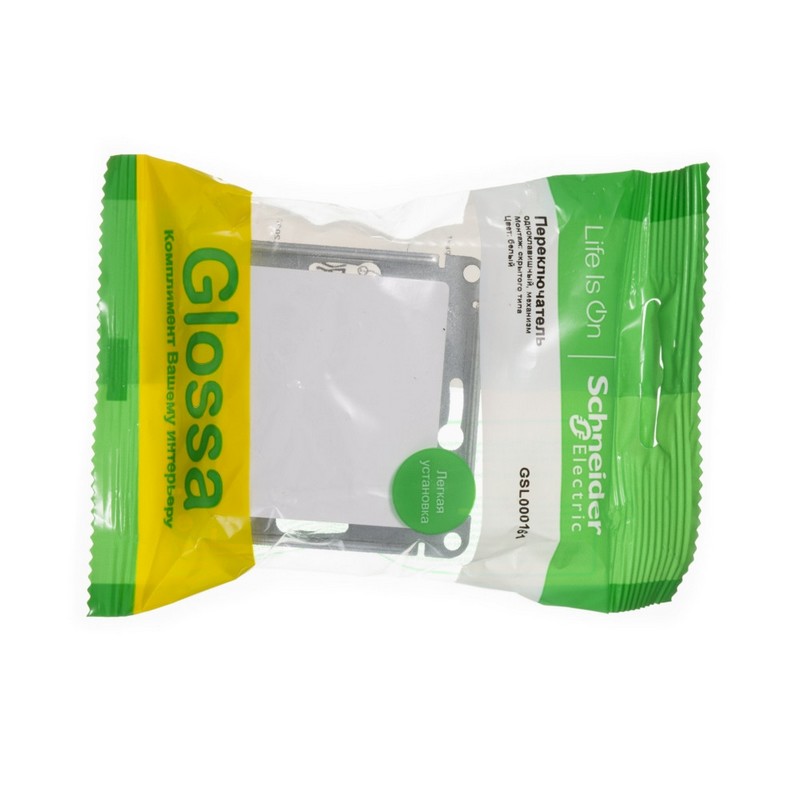 Переключатель Systeme Electric Glossa Белый 1-клавишный, сх.6 GSL000161