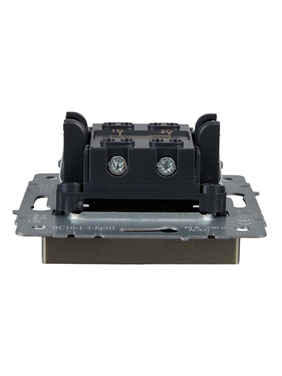 Выключатель IEK BRITE 1-клавишный перекрестный 10А ВС10-1-3-БрШ шампань BR-V13-0-10-K37