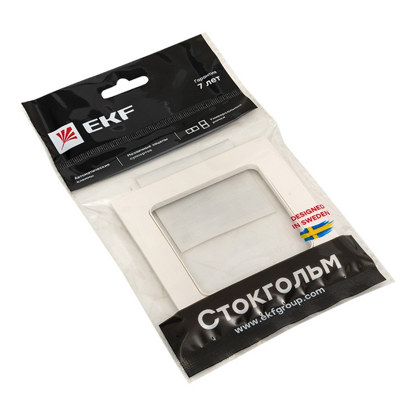 Рамка 1-ая EKF PROxima Стокгольм Белый  EXM-G-302-10