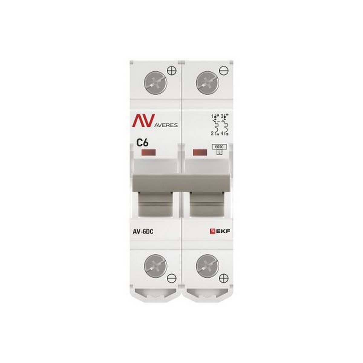 Автоматический выключатель EKF AVERES AV-6 DC 2P 6A (C) 6kA mcb6-DC-2-06C-av