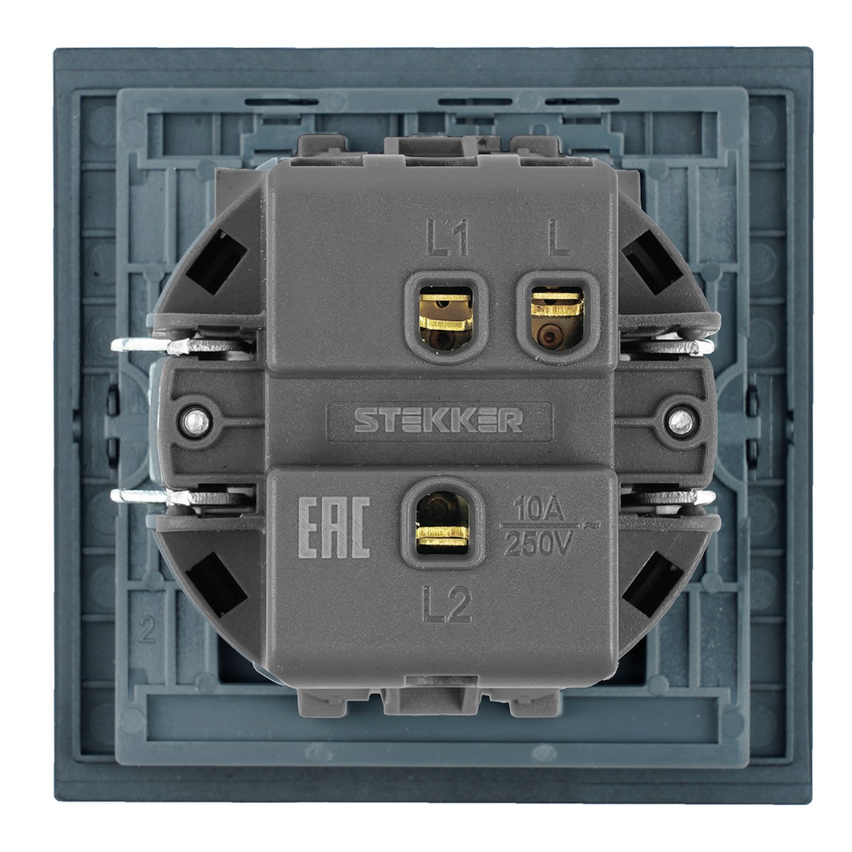 Переключатель 1-клавишный STEKKER 250В Мия RSW10-3105-05 черный бархат 50447