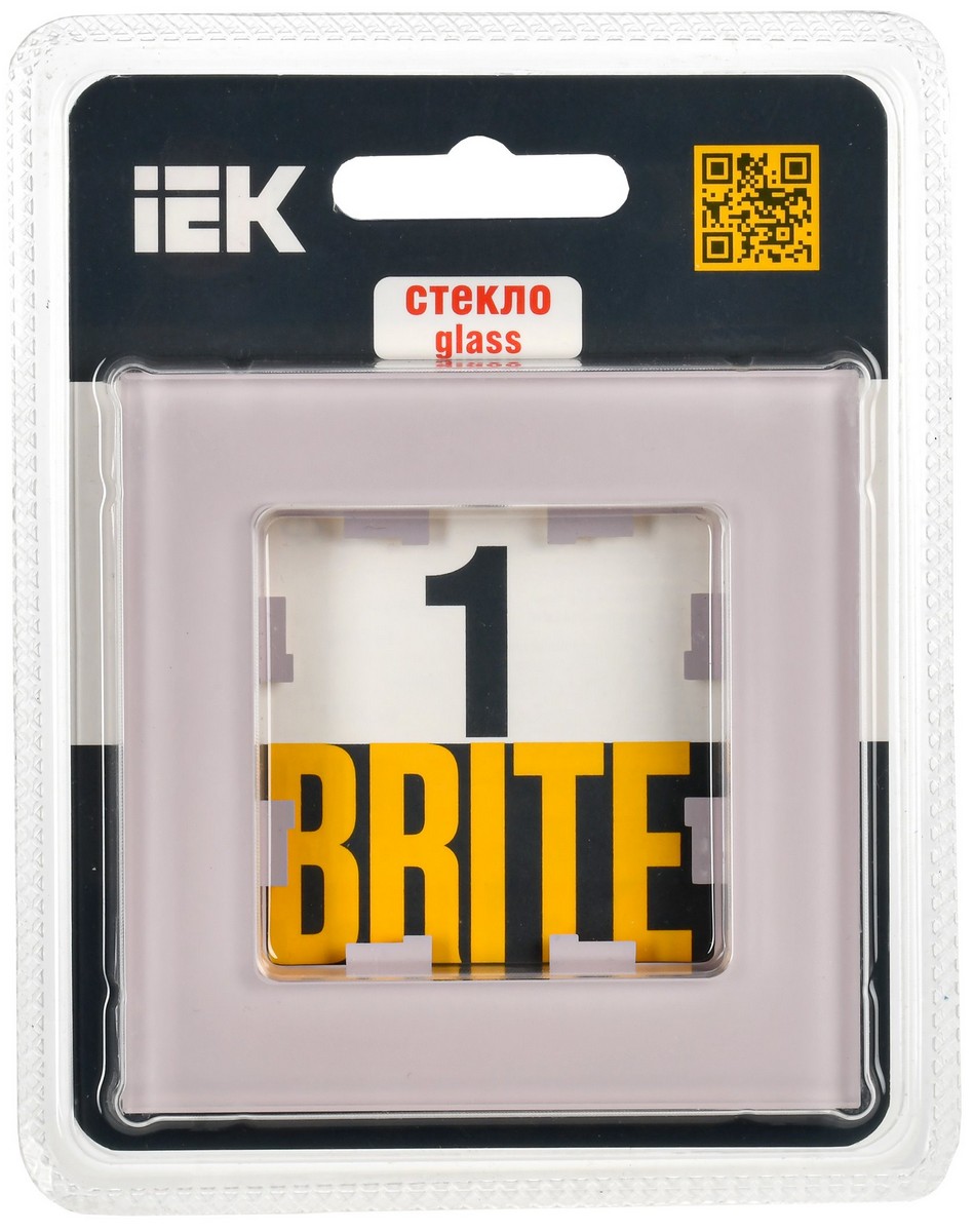 Рамка IEK BRITE DECOR Розовый матовый стекло 1-мест. РУ-1-2-Бр BR-M12-G-31-K14