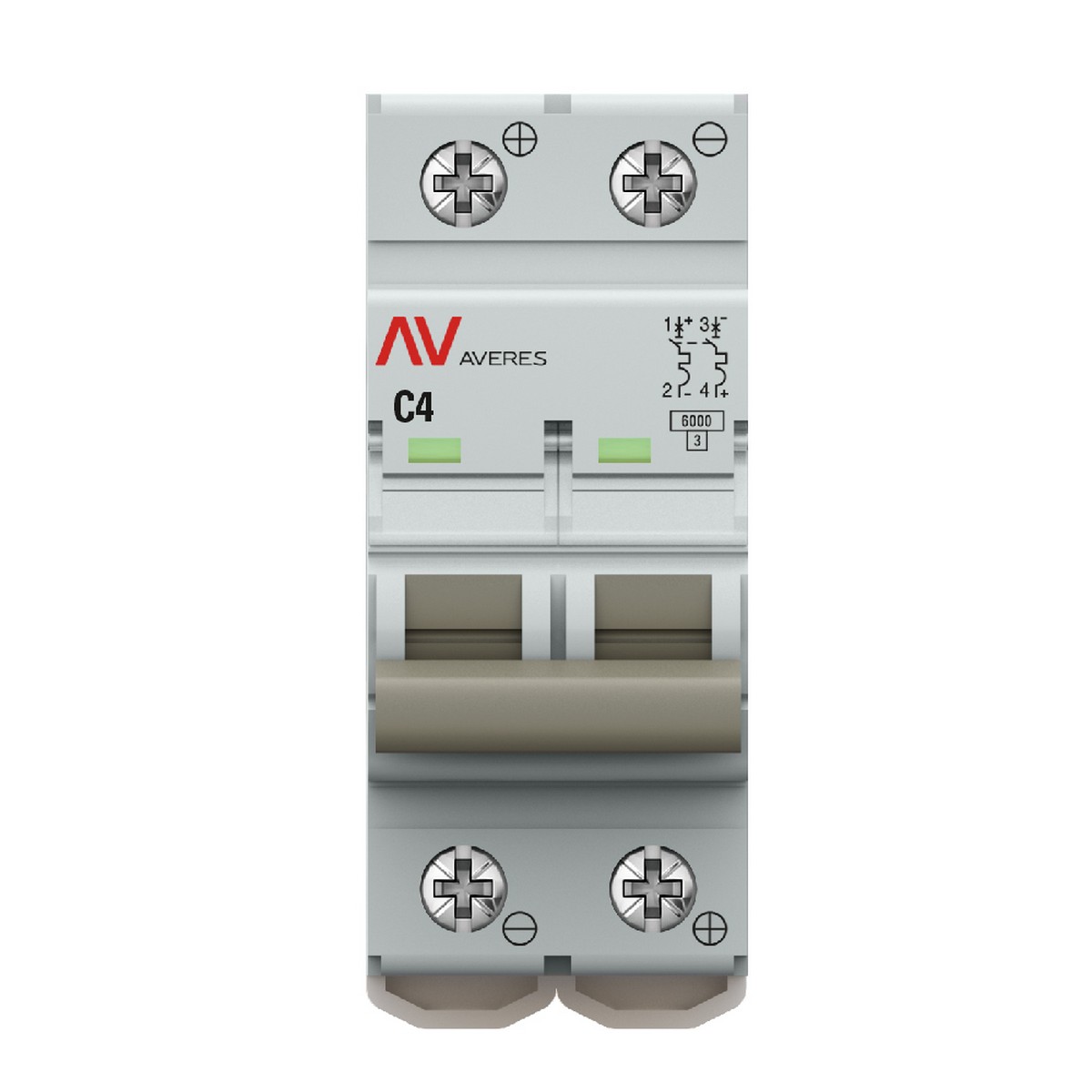Автоматический выключатель EKF AVERES AV-6 DC 2P 4A (C) 6kA mcb6-DC-2-04C-av