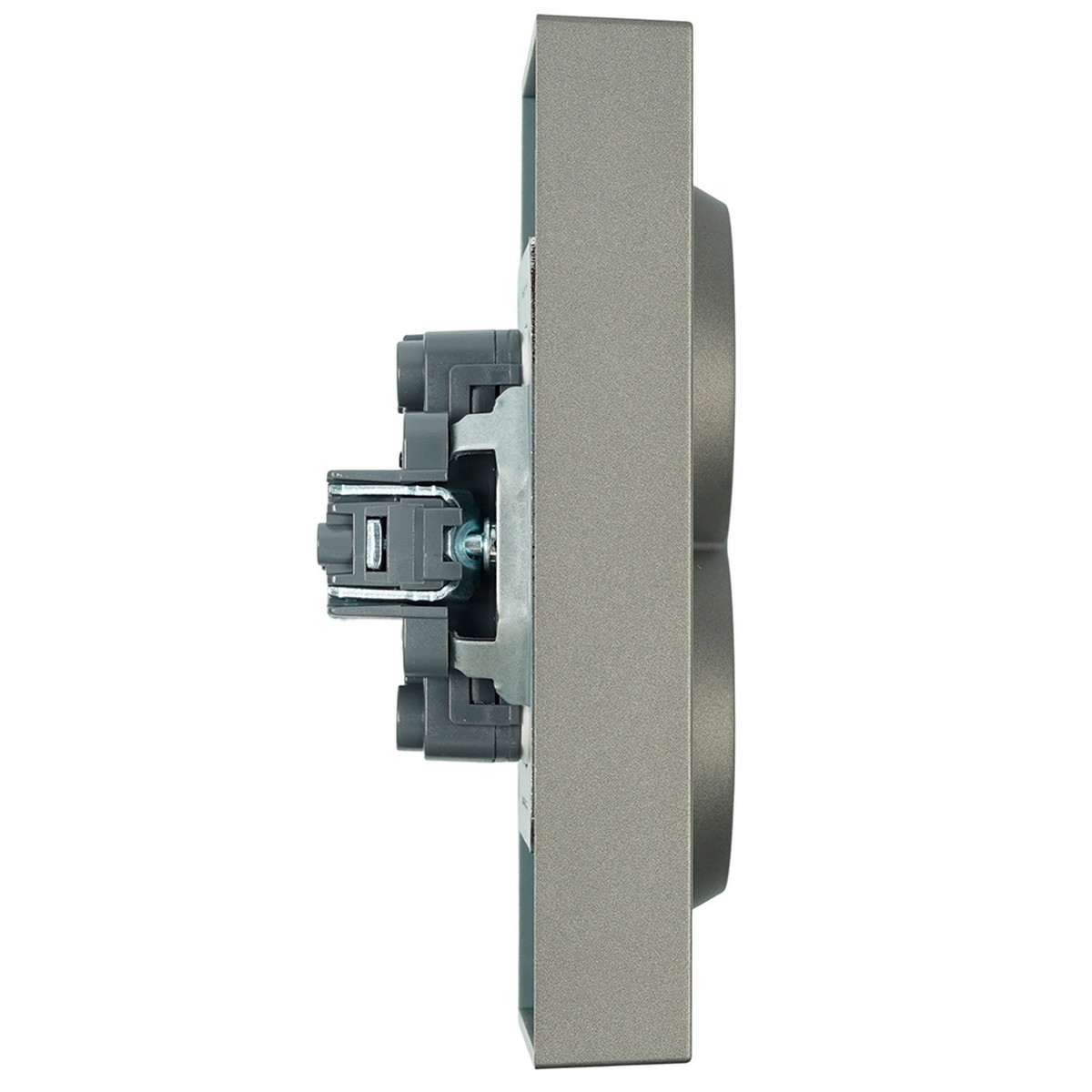 Розетка 2-ая с защитной шторкой с/з 16A STEKKER Эмили RST16-5114-09 антрацит soft touch 49934