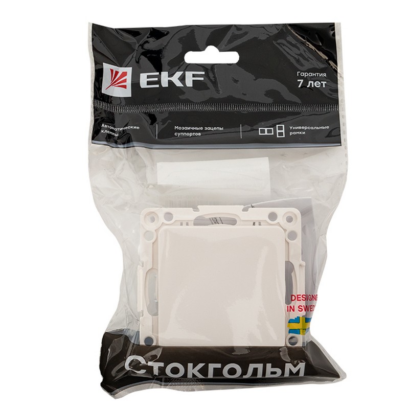 Выключатель 1-кл EKF PROxima Стокгольм Белый 10А EYV10-121-10