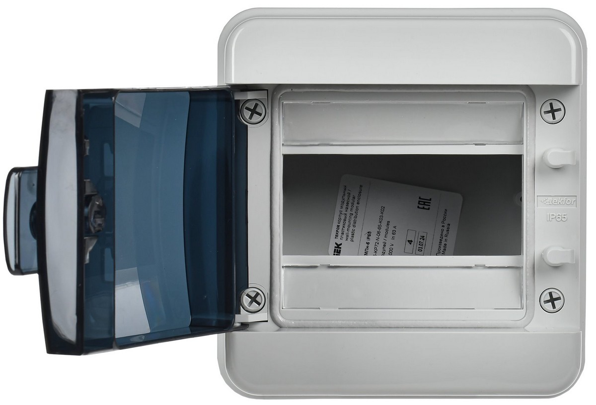 Щит пластиковый IEK TEKFOR КМПн-6 IP65 черн. прозр. дверь TF5-KP72-N-06-65-K03-K02