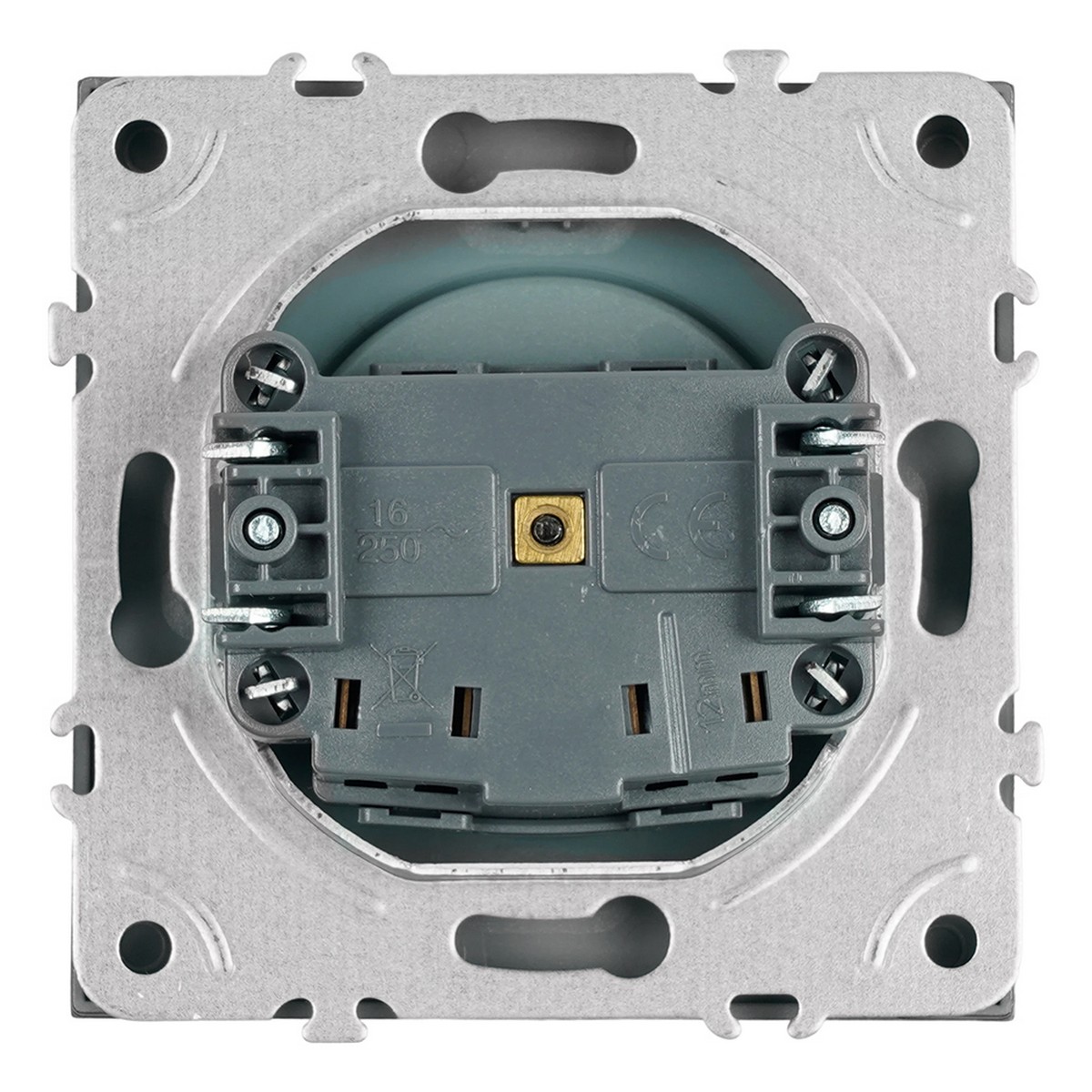 Розетка 1-местная с з/ш, б/з STEKKER Эмили RST16-5109-10ZK платиново-серый soft touch 50242